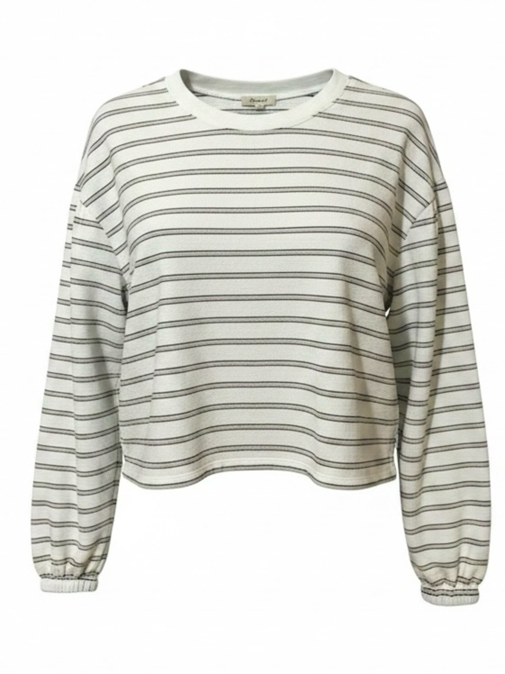 MADEWELL off white striped oversized crop sweatshirt size Small